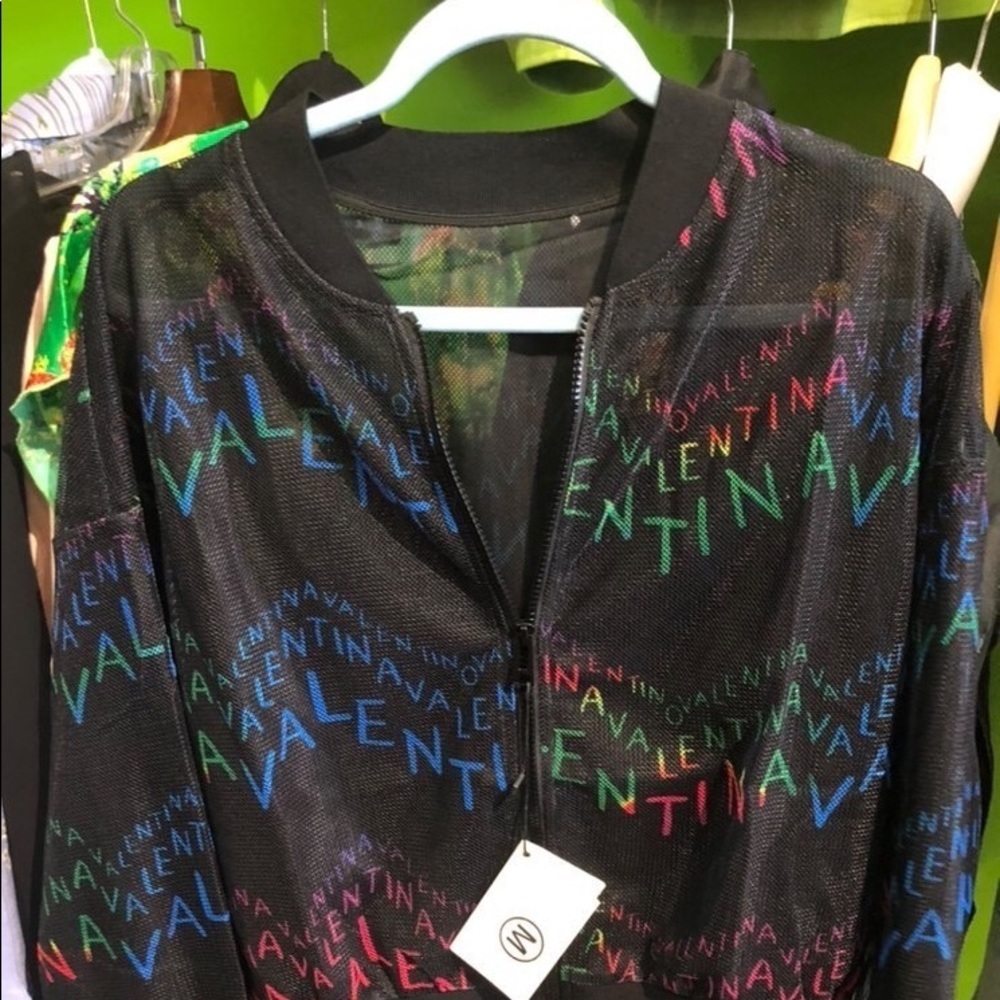 Netted black jacket.